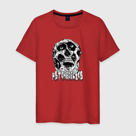 Мужская футболка хлопок с принтом Psychedelic   Monster в Тюмени, 100% хлопок | прямой крой, круглый вырез горловины, длина до линии бедер, слегка спущенное плечо. | глаза | зомби | монстр | психоделика | скелет | страшный | трип | череп