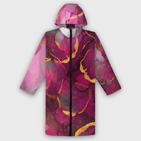 Дождевик унисекс 3D с принтом Малиновое вино в городе Новоалтайск,  |  | alcohol ink | pink | purple | wine | абстракция | акварель | бордо | бордовый | вино | золото | золотой | красный | круги | малиновый | пузыри | пурпурный | разводы | спиртовые чернила