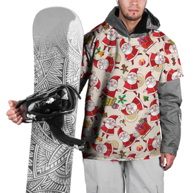 Накидка на куртку 3D с принтом Дед Мороз в Новосибирске, 100% полиэстер |  | merry christmas | presents | santa | веселого рождества | дед мороз | подарки | рождество | санта | санта клаус | снежинки