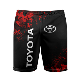 Мужские шорты спортивные с принтом TOYOTA MILITARY PIXEL BLACK RED ,  |  | Тематика изображения на принте: auto | sport | toyota | авто | автомобиль | автомобильные | бренд | марка | машины | спорт | тойота