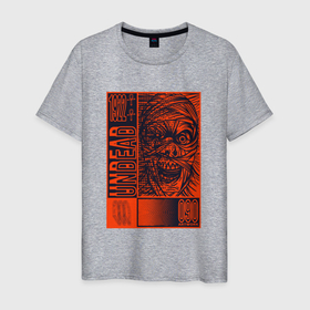Мужская футболка хлопок с принтом Undead Horror в Тюмени, 100% хлопок | прямой крой, круглый вырез горловины, длина до линии бедер, слегка спущенное плечо. | зомби | мертвый | ужасы | хеллоуин | хоррор