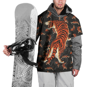 Накидка на куртку 3D с принтом Тигр хищник в Санкт-Петербурге, 100% полиэстер |  | Тематика изображения на принте: большие кошки | волны | год тигра | паттерн | тигр | хищник
