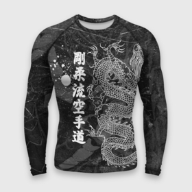 Мужской рашгард 3D с принтом Токийский Дракон (Иероглифы) Dragon Japan в Тюмени,  |  | beast | dragon | fire | grunge | горелый | дракон | животные | зверь | змей | иероглифы | когти | огонь | пепел | пламя | потертости | узор | чб | японский