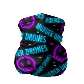 Бандана-труба 3D с принтом MURDER DRONES   ДРОНЫ УБИЙЦЫ   УЗОР   NEON   НЕОН в Тюмени, 100% полиэстер, ткань с особыми свойствами — Activecool | плотность 150‒180 г/м2; хорошо тянется, но сохраняет форму | art | murder drones | neon | pattern | арты | мультик | мультфильм | неон | роботы | узор