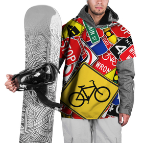 Накидка на куртку 3D с принтом Главная дорога в Екатеринбурге, 100% полиэстер |  | велосипед | велоспорт | выносливость | дорога | дорожные | знаки | осторожность | предупредительный знак | предупреждение | символы | спорт | цикличный