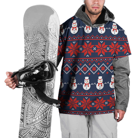 Накидка на куртку 3D с принтом Christmas Background в Екатеринбурге, 100% полиэстер |  | background | christmas | holiday | knitted pattern | new year | pattern | snowman | вязаный узор | новый год | праздник | рождество | снеговик | узор | фон