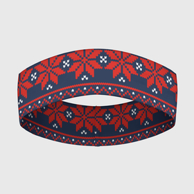 Повязка на голову 3D с принтом Christmas Background в Новосибирске,  |  | background | christmas | holiday | knitted pattern | new year | pattern | snowman | вязаный узор | новый год | праздник | рождество | снеговик | узор | фон