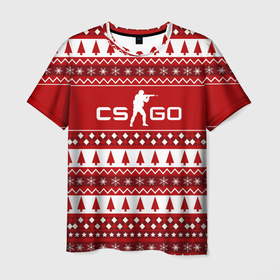 Мужская футболка 3D с принтом Свитер CS GO. в городе Новоалтайск, 100% полиэфир | прямой крой, круглый вырез горловины, длина до линии бедер | надпись | орнамент | полосы | фигура | человек