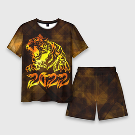 Мужской костюм с шортами 3D с принтом Хищник Тигр 2022 ,  |  | 2022 | tiger | восточный тигр | год тигра | кошка | тигр | тигренок | хищник