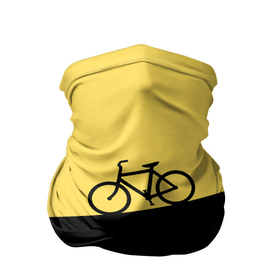 Бандана-труба 3D с принтом Бегущий за велосипедом в Кировске, 100% полиэстер, ткань с особыми свойствами — Activecool | плотность 150‒180 г/м2; хорошо тянется, но сохраняет форму | бег | бегущий | велосипед | велоспорт | гора | желтый | персонаж | цвета | человек | черный