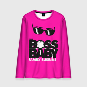 Мужской лонгслив 3D с принтом Boss Baby: family business в Санкт-Петербурге, 100% полиэстер | длинные рукава, круглый вырез горловины, полуприлегающий силуэт | adult child | boss baby | business | cartoon | family business | kid | logo | serious | stern look | босс молокосос | деловой | логотип | малыш | мультфильм | семейный бизнес | серьёзный | суровый взгляд | 