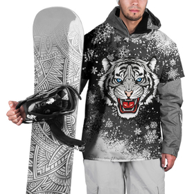 Накидка на куртку 3D с принтом НОВОГОДНИЙ БЕЛЫЙ ТИГР 2022 в Тюмени, 100% полиэстер |  | 2022 | beast | merry christmas | new year | red bow | santa hat | snow | tiger | winter | winter is coming | year of the tiger | год тигра | дед мороз | животные | звери | зверь | зима | зима 2022 | зима близко | новог | новогодни