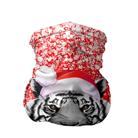 Бандана-труба 3D с принтом НОВОГОДНИЙ ТИГР 2022   ЕШПУК 2022 в Санкт-Петербурге, 100% полиэстер, ткань с особыми свойствами — Activecool | плотность 150‒180 г/м2; хорошо тянется, но сохраняет форму | 2022 | beast | merry christmas | new year | red bow | santa hat | snow | tiger | winter | winter is coming | year of the tiger | год тигра | дед мороз | животные | звери | зверь | зима | зима 2022 | зима близко | новог | новогодни