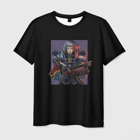 Мужская футболка 3D с принтом Сестра битвы | sorroritas в Новосибирске, 100% полиэфир | прямой крой, круглый вырез горловины, длина до линии бедер | warhammer40k | броня | будущее | воительница | оружие