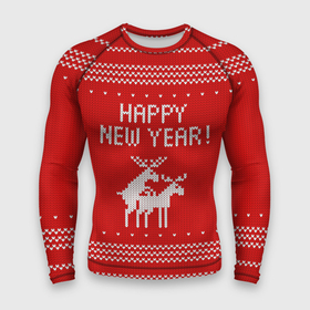 Мужской рашгард 3D с принтом Свитер  вязаные олени ,  |  | christmas | holiday | knitted deer | love | new year | ornament | pattern | red sweater | вязаные олени | красный свитер | любовь | новый год | орнамент | праздник | рождество | узор