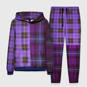 Мужской костюм 3D (с толстовкой) с принтом Purple Checkered в Кировске,  |  | Тематика изображения на принте: в клетку | клеточка | клетчатая фиолетовая | клетчатые вещи | рубашка в клетку | тартан | фиолетовая клетка | фиолетовые квадраты | шотландская клетка