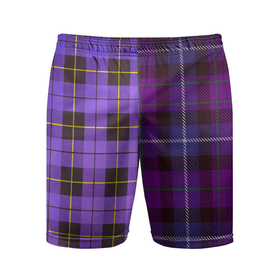 Мужские шорты спортивные с принтом Purple Checkered в Курске,  |  | в клетку | клеточка | клетчатая фиолетовая | клетчатые вещи | рубашка в клетку | тартан | фиолетовая клетка | фиолетовые квадраты | шотландская клетка