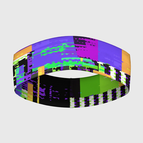 Повязка на голову 3D с принтом Глитч эффект в Новосибирске,  |  | Тематика изображения на принте: glitch | битый | глитч | профилактика | старый телевизор | эффект