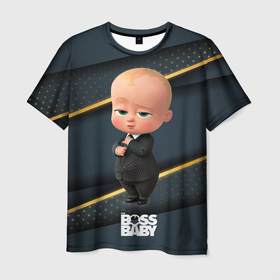 Мужская футболка 3D с принтом Босс  молокосос в костюме в Белгороде, 100% полиэфир | прямой крой, круглый вырез горловины, длина до линии бедер | Тематика изображения на принте: 