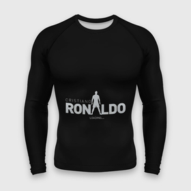 Мужской рашгард 3D с принтом Cristiano Ronaldo Black Theme в Курске,  |  | cr7 | cristiano ronaldo | англия | апл | кригтиану | криштиану ронадлу | манчестер юнайтед | мю | премьер лига | роналду | футбол