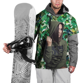 Накидка на куртку 3D с принтом Olga Buzova   camouflage , 100% полиэстер |  | beauty | camouflage | celebrity | girl | military | olga buzova | девушка | знаменитость | камуфляж | красавица | ольга бузова