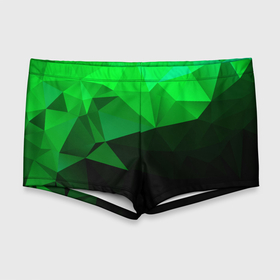 Мужские купальные плавки 3D с принтом Изумрудный (Зеленый) | Геометрия , Полиэстер 85%, Спандекс 15% |  | geometry | steel | абстракт | геометрия | зеленый | изумрудный | камни | плиты | полигоны | скин | сталь | текстура