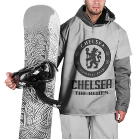 Накидка на куртку 3D с принтом Chelsea FC Graphite Theme в Санкт-Петербурге, 100% полиэстер |  | blues | chelsea | london | англия | апл | лига чемпионов | лондон | премьер лига | синие | футбол | челси