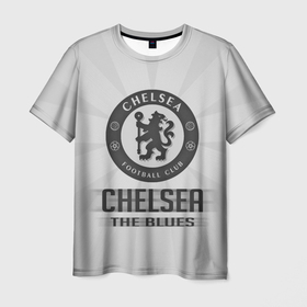 Мужская футболка 3D с принтом Chelsea FC Graphite Theme в Екатеринбурге, 100% полиэфир | прямой крой, круглый вырез горловины, длина до линии бедер | blues | chelsea | london | англия | апл | лига чемпионов | лондон | премьер лига | синие | футбол | челси