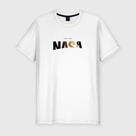 Мужская футболка хлопок Slim с принтом Taking Us there в Петрозаводске, 92% хлопок, 8% лайкра | приталенный силуэт, круглый вырез ворота, длина до линии бедра, короткий рукав | nasa | астрономия | астрофизика | вселенная | галактика | космос | наука