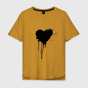 Мужская футболка хлопок Oversize с принтом День любви (сердце) в Курске, 100% хлопок | свободный крой, круглый ворот, “спинка” длиннее передней части | день святого валентина | любви | любовь | разбитое | сердце