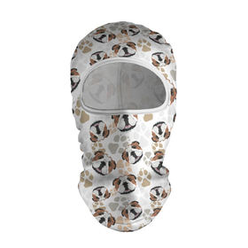 Балаклава 3D с принтом Английский Бульдог (Bulldog) в Белгороде, 100% полиэстер, ткань с особыми свойствами — Activecool | плотность 150–180 г/м2; хорошо тянется, но при этом сохраняет форму. Закрывает шею, вокруг отверстия для глаз кайма. Единый размер | animal | bulldog | dog | english bulldog | pit bull | английский бульдог | бойцовская собака | бульдог | год собаки | друг человека | животное | зверь | кинолог | пёс | питбуль | собака английский бульдог | собаковод