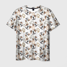 Мужская футболка 3D с принтом Английский Бульдог (Bulldog) в Санкт-Петербурге, 100% полиэфир | прямой крой, круглый вырез горловины, длина до линии бедер | animal | bulldog | dog | english bulldog | pit bull | английский бульдог | бойцовская собака | бульдог | год собаки | друг человека | животное | зверь | кинолог | пёс | питбуль | собака английский бульдог | собаковод