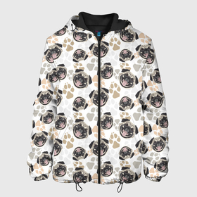 Мужская куртка 3D с принтом Собака Мопс (Pug) в Новосибирске, ткань верха — 100% полиэстер, подклад — флис | прямой крой, подол и капюшон оформлены резинкой с фиксаторами, два кармана без застежек по бокам, один большой потайной карман на груди. Карман на груди застегивается на липучку | bulldog | pug | pug dog | pug puppies | бульдог | год собаки | друг человека | дружные мопсы | дядя мопс | животное | зверь | кинолог | мопс | пёс | порода собак | собака боксёр | собака мопс | собаковод | четвероногий