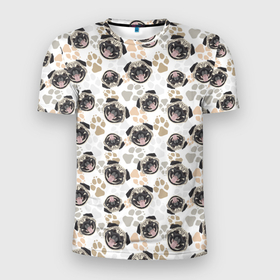 Мужская футболка 3D Slim с принтом Собака Мопс (Pug) в Екатеринбурге, 100% полиэстер с улучшенными характеристиками | приталенный силуэт, круглая горловина, широкие плечи, сужается к линии бедра | bulldog | pug | pug dog | pug puppies | бульдог | год собаки | друг человека | дружные мопсы | дядя мопс | животное | зверь | кинолог | мопс | пёс | порода собак | собака боксёр | собака мопс | собаковод | четвероногий