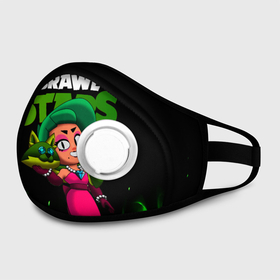 Маска из неопрена с принтом LOLA (ЛОЛА BRAWLSTARS) зеленый огонь в городе Новоалтайск, неопрен 100% | Форма огибающая нос. Резинки для ушей с дополнительной резинкой на затылке. Клапан для выдоха для активного дыхания при занятиях спортом. Эластичный материал маски и окантовки для лучшего растяжения и прилегания маски.  | Тематика изображения на принте: brawl | brawl stars | brawlstars | lola | бравл | бравлстарс | лола | лоли | разрушитель