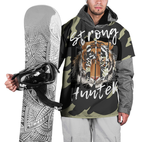 Накидка на куртку 3D с принтом Strong tiger в Кировске, 100% полиэстер |  | tiger | большая кошка | пятна | тигр | хищник