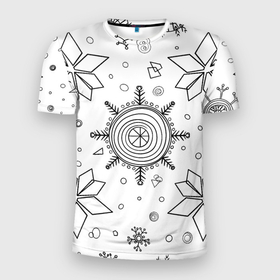 Мужская футболка 3D спортивная с принтом Паттерн из простых чёрных снежинок в Петрозаводске, 100% полиэстер с улучшенными характеристиками | приталенный силуэт, круглая горловина, широкие плечи, сужается к линии бедра | Тематика изображения на принте: бесшовный | графика | зима | зимний | зимний паттерн | карандашом | паттерн | простые снежинки | снег | снегопад | снежинка | снежинки | чёрные снежинки | чёрный карандаж