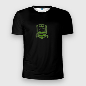 Мужская футболка 3D Slim с принтом Краснодар green theme в Кировске, 100% полиэстер с улучшенными характеристиками | приталенный силуэт, круглая горловина, широкие плечи, сужается к линии бедра | быки | краснодар | кубань | рпл | футбол