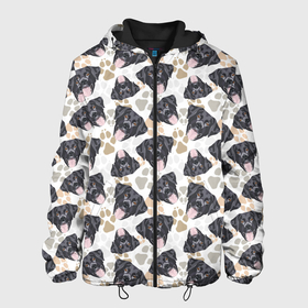Мужская куртка 3D с принтом Лабрадор (чёрный) в Екатеринбурге, ткань верха — 100% полиэстер, подклад — флис | прямой крой, подол и капюшон оформлены резинкой с фиксаторами, два кармана без застежек по бокам, один большой потайной карман на груди. Карман на груди застегивается на липучку | Тематика изображения на принте: animal | dog | hunting dog | labrador | labrador retriever | год собаки | друг человека | животное | зверь | кинолог | лабрадор | лабрадор ретривер | охотничья собака | пес | порода собак | ретривер | собака лабрадор