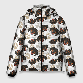 Мужская зимняя куртка 3D с принтом Такса (Dachshund Dog) в Белгороде, верх — 100% полиэстер; подкладка — 100% полиэстер; утеплитель — 100% полиэстер | длина ниже бедра, свободный силуэт Оверсайз. Есть воротник-стойка, отстегивающийся капюшон и ветрозащитная планка. 

Боковые карманы с листочкой на кнопках и внутренний карман на молнии. | Тематика изображения на принте: animal | dachshund | dog | hunting dog | год собаки | друг человека | животное | кинолог | охотничья собака | пёс | порода собак | собака такса | собаковод | такса | четвероногий | щенок таксы