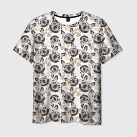 Мужская футболка 3D с принтом Собака Французский Бульдог (French Bulldog) в Санкт-Петербурге, 100% полиэфир | прямой крой, круглый вырез горловины, длина до линии бедер | animal | bulldog | dog | french bulldog | french bulldog p | pit bull | бойцовская собака | бульдог | год собаки | друг человека | животное | зверь | кинолог | пёс | питбуль | собака французский бульдог | собаковод