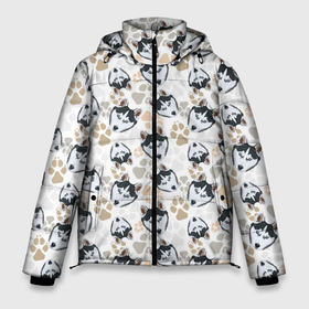 Мужская зимняя куртка 3D с принтом Собака Сибирский Хаски в Тюмени, верх — 100% полиэстер; подкладка — 100% полиэстер; утеплитель — 100% полиэстер | длина ниже бедра, свободный силуэт Оверсайз. Есть воротник-стойка, отстегивающийся капюшон и ветрозащитная планка. 

Боковые карманы с листочкой на кнопках и внутренний карман на молнии. | ani | dog | husky | siberian husky | wolf | аляскинский маламут | волк | год собаки | друг человека | ездовая собака | животное | зверь | ищейка | кинолог | кость | лайка | пёс | сибирский хаски | сибирь | собака