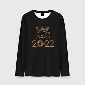 Мужской лонгслив 3D с принтом 2022 Tiger Bronze Theme в Тюмени, 100% полиэстер | длинные рукава, круглый вырез горловины, полуприлегающий силуэт | 2022 | год тигра | нг | новый год | подарки на новый год | праздник | рождество | тигр