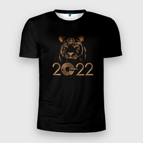 Мужская футболка 3D спортивная с принтом 2022 Tiger Bronze Theme в Тюмени, 100% полиэстер с улучшенными характеристиками | приталенный силуэт, круглая горловина, широкие плечи, сужается к линии бедра | 2022 | год тигра | нг | новый год | подарки на новый год | праздник | рождество | тигр
