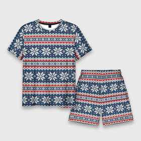 Мужской костюм с шортами 3D с принтом Knitted Christmas Pattern в Санкт-Петербурге,  |  | christmas | holiday | knitted pattern | new year | pattern | snowflakes | texture | вязаный узор | новый год | праздник | рождество | снежинки | текстура | узор