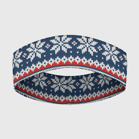 Повязка на голову 3D с принтом Knitted Christmas Pattern ,  |  | christmas | holiday | knitted pattern | new year | pattern | snowflakes | texture | вязаный узор | новый год | праздник | рождество | снежинки | текстура | узор