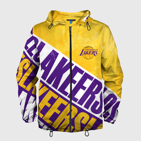Мужская ветровка 3D с принтом Лос Анджелес Лейкерс | Los Angeles Lakers в Белгороде, 100% полиэстер | подол и капюшон оформлены резинкой с фиксаторами, два кармана без застежек по бокам, один потайной карман на груди | lakers | los angeles | los angeles lakers | nba | анджелес | баскетбол | лейкерс | лос | лосанджелес | лосанджелес лейкерс | нба