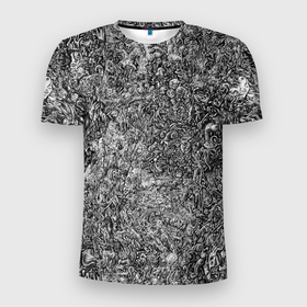 Мужская футболка 3D Slim с принтом Germ of the world в Екатеринбурге, 100% полиэстер с улучшенными характеристиками | приталенный силуэт, круглая горловина, широкие плечи, сужается к линии бедра | dark | horror | surreal | монстры | мрачное | страшное | сюрреализм