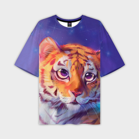 Мужская футболка OVERSIZE 3D с принтом Тигренок 2022 ,  |  | Тематика изображения на принте: 2022 | лучшее | новый год | подарок | тигр | тигренок | топ