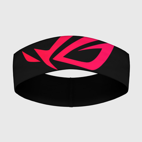 Повязка на голову 3D с принтом ROG логотип в Курске,  |  | asrog | asus | rog | rog gaming | асрог | асус | асус рог | рог | темное | черное